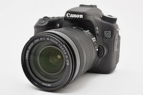 Canon EOS 70D DSLR Camera Body + 18-135mm f/3.5-5.6 IS STM Lens w/Caps Japan